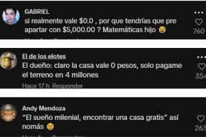 Casa en venta por cero pesos: comentarios en TikTok