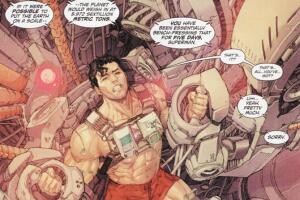 Superman levantando la tierra