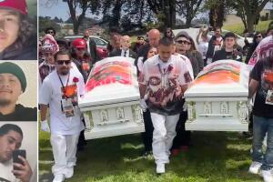 Familiares dan el último adiós a tres hermanos muertos en explosión de Esparto; exigen justicia 