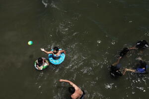 New Yorkers Beat The Heat At City Beaches One Day After The Independence Holiday