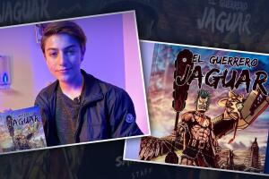 Santiago Hernández es un niño 15 años originario de Puebla que creó su primer cómic 'El Guerrero Jaguar'.