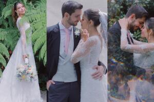 Paulina Goto lució un vestido de novia de la catalana Rosa Clará.