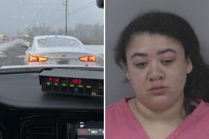 Mujer es arrestada en Carolina del Norte por conducir ebria a 103 mph en la nieve con un bebé 