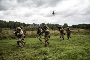 Ukrainian soldiers conduct urban operations demonstration at Rapid Trident 21
