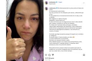 Natalia Sosa compartió el 19 de octubre de 2025 que le diagnosticaron metástasis