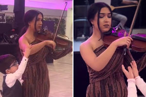 Niños interrumpen a violinista durante presentación en boda y causan debate: video viral en TikTok