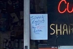 Hable inglés o pague