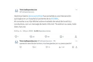 Televisa Espectáculos informa sobre la salud de Verónica Castro