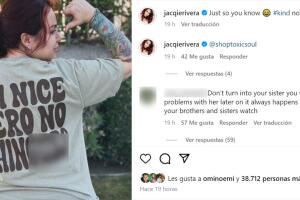 Esta es la publicación que Jacqie Rivera hizo este miércoles 6 de diciembre.  