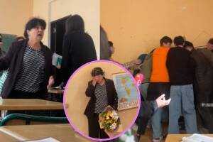Alumnos sorprenden a su maestra en pleno salón de clases.