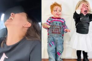 Mamá disfraza a sus hijos para Halloween en un evento del medio ambiente y se vuelve viral