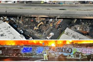 bomberos sospechan fuego cierre autopista 10 Los Ángeles provocado