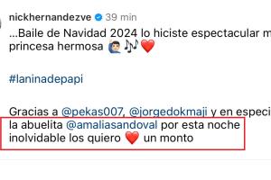Este es el mensaje que le dedicó Nick Hernández a su suegra en Instagram tras criticarlo públicamente.