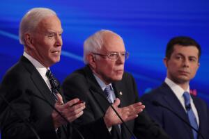 Democratic Presidential Candidates Participate In Presidential Primary Debate In Des Moines, Iowa