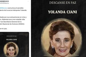 Así se dio a conocer la muerte de la actriz Yolanda Ciani. 