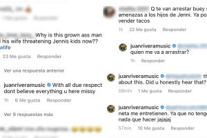 Mensajes que Juan Rivera contestó en referencia a la acusación de supuesta amenaza a Jenicka López.