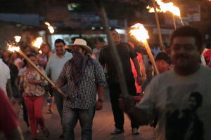 Una manifestación de maestros en Guerrero, México