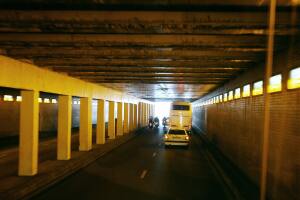 The bus carrying High Court judge Scott