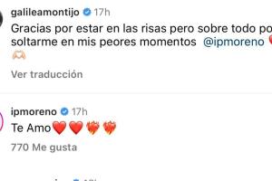 Isaac Moreno respondió con un "te amo" al mensaje de Galilea Montijo.