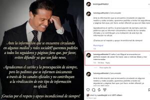 Presunto comunicado sobre la salud de Luis Miguel