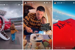 Eduin Caz en su avión