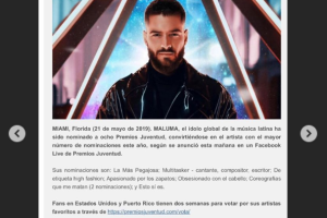 Reacciones Premios Juventud