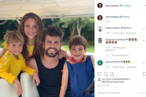 Gerard Piqué, Shakira y sus hijos