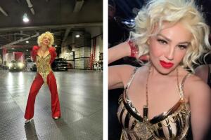 Thalía enseñó a detalle su 'outfit'.