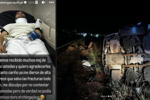 Edwin García dio a conocer que ya fue dado de alta y que terminó con fracturas.