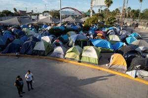 Campamento de inmigrantes en México