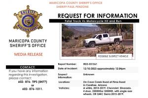 Buscan vehículo involucrado en atropello y fuga en Carefree 