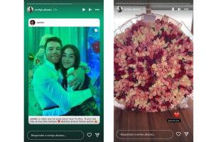 Saúl 'Canelo' Álvarez le regaló un enorme ramo de rosas a su hija por sus 15 años.
