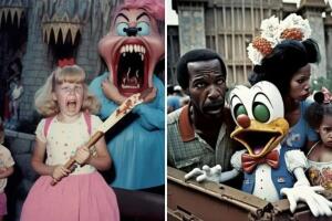 Inteligencia Artificial ilustró cómo se vería Disneyland si fuese un parque de terror