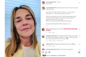 Savannah Guthrie y su familia ofrecen un millón de dólares por el rescate de su madre Nancy