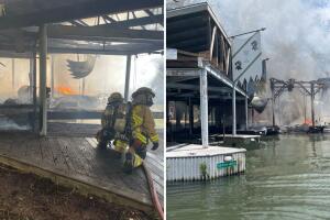 muelle de botes incendio Austin Texas