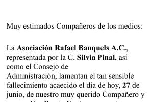 Condolencias a Gualberto Castro