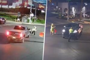 Revelan video de policías siendo atropellados