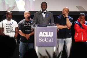 Los cinco del Central Park en un homenaje organizado por ACLU en 2019.