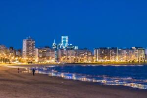 Pocitos Beach Night Scene, Montevideo, Uruguay
