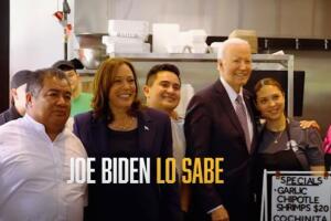 Captura de pantalla de anuncio de la campaña presidencial Biden-Harris.