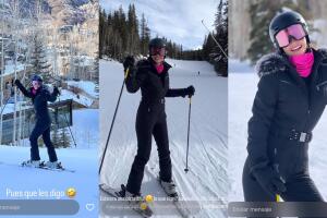 Ana Patricia Gámez enfrentó así su "miedo" a esquiar en nieve.  