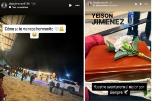 Heidy Jiménez mostró la urna que contienen las cenizas de su hermano Yeison