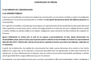 Comunicado de prensa Ricardo Crespo