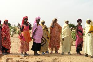 Mauritania: Women from agricultural cooperative posing for the camera