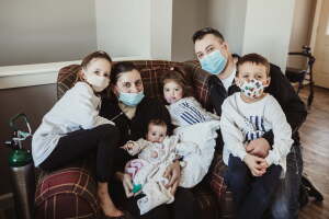 Kelsey Townsend con su familia en Wisconsin