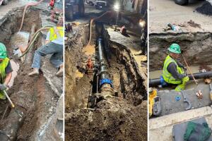 La histórica calle Fillmore de San Francisco cerrada por 6 semanas. Proyecto vital de reemplazo de tuberías tras un sumidero y problemas de tuberías obsoletas.