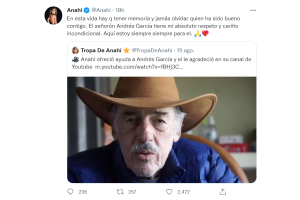 Anahí le ofrece su apoyo a Andrés García