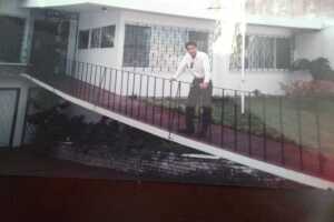 Roberto Rivas outside the Peruvian embassy/consulate