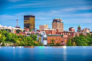 Manchester, New Hampshire, USA Skyline on the Merrimack River
