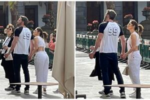 La pareja visitó algunos lugares turísticos de Gran Canaria 